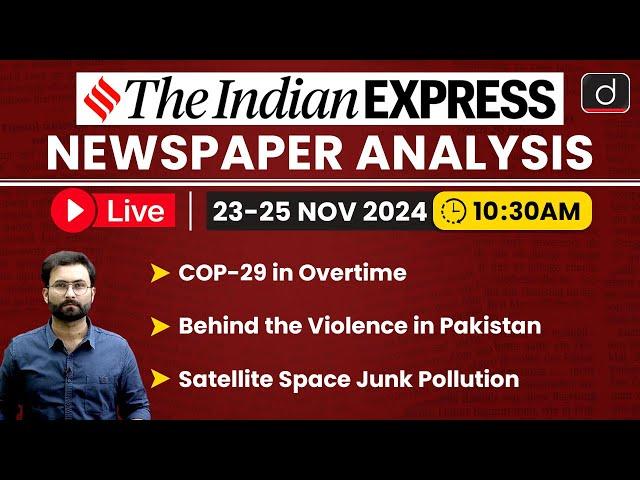 LIVE Newspaper Analysis | 25 November 2024 | The Indian Express | Drishti IAS English