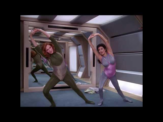 Stretching with Beverly and Troi - in HIGH DEF 1080p!