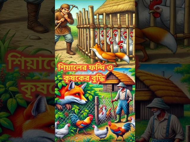 শিয়ালের ফন্দি ও কৃষকের বুদ্ধি #shorts #moralstories #shortsfeed #cartoonবাংলা #viralvideo