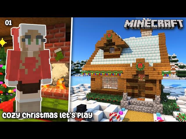 Building The COZIEST Winter Cabin  | Minecraft Christmas Let's Play Ep 01