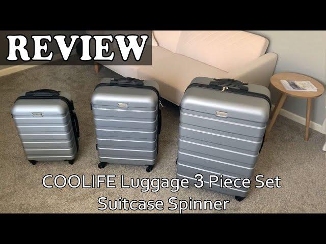 Review Coolife Luggage 3 Piece Set Suitcase Spinner Hardshell Lightweight TSA Lock