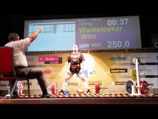 Wim Wamsteeker 8th place -120kg class European Powerlifting Masters 2014