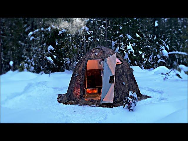 Winter Camping Using The BEST Hot Tent