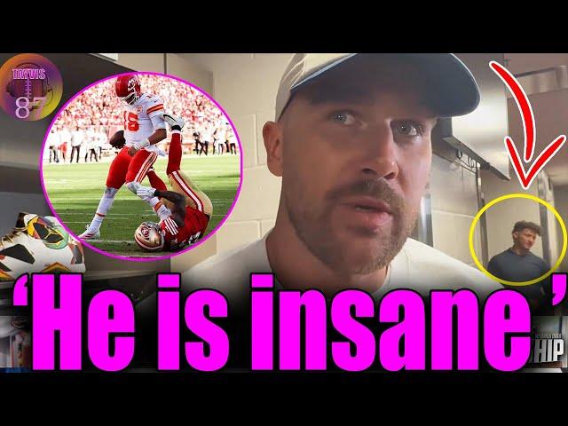 Travis kelce's postgame interview in Locker room after chiefs win over 49ers