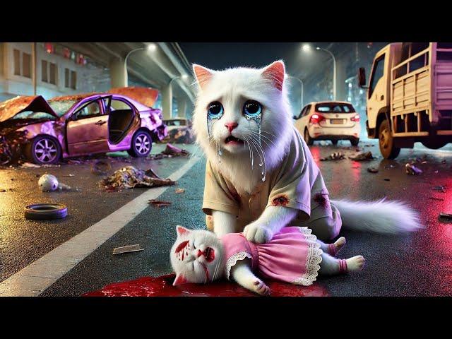 Epic Car Accident Sad Story | Sad Cat Story | #cat #cute #ai #catlover #catvideos