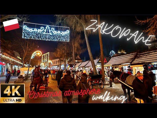 4K Zakopane winter 2022/2023 - Walking - Christmas mood | Poland | Lunapark | Samsung S22 Plus