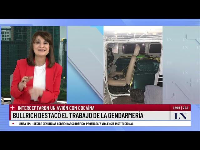 Patricia Bullrich destacó el trabajo de la gendarmería tras interceptar un avión con cocaína