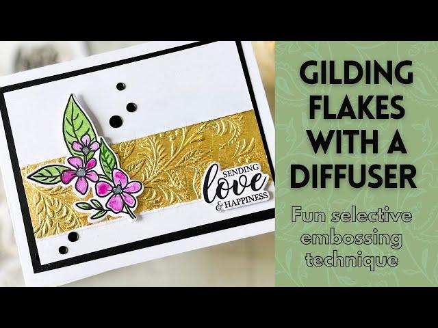 Use Gilding Flakes with your Embossing folders | #cardmaking #cards #gildingflakes #papercraft