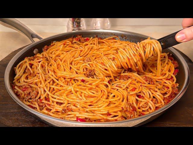 Incredibly delicious spaghetti in 15 minutes! An easy and delicious pasta recipe for dinner!