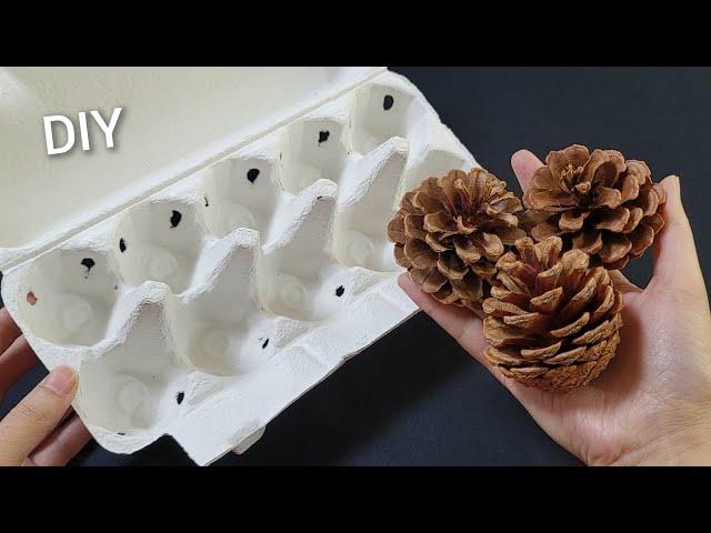 SUPERB ! Look what I Made with Egg carton and pine cone. Genius DIY recycle idea - Tips & hacks