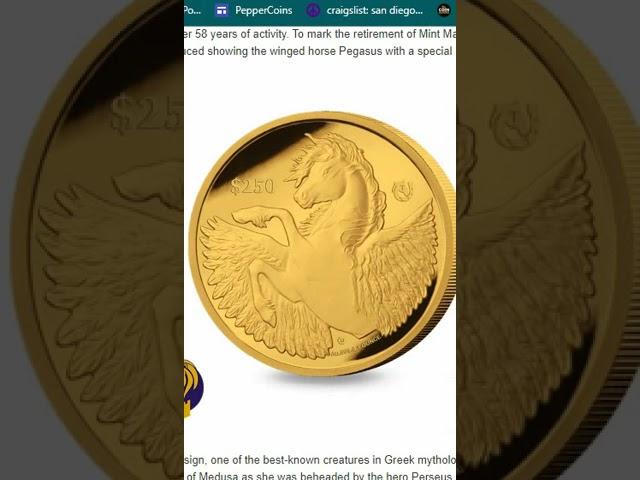 Winged Pegasus gold A mintage of 1! Future million $$ coin?