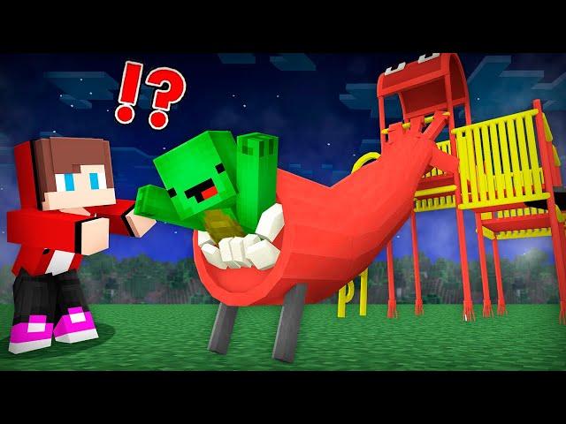Scary SLIDE EATER kidnapped Mikey and JJ at Night in Minecraft Challenge Maizen