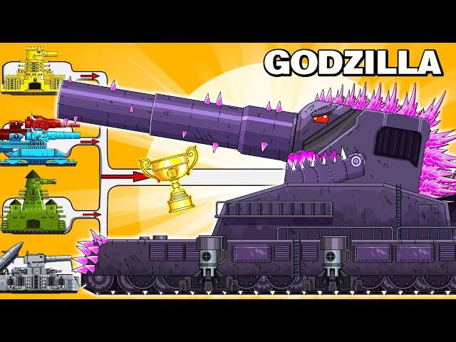 MEGA BOSS: DORA GODZILLA TANK  vs MEGA TANK - Cartoons about tank/Nina tank cartoon