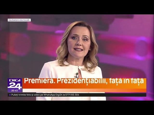 Președinta USR, Elena Lasconi, LIVE la Digi24, la dezbaterea candidaților la Președinția României.