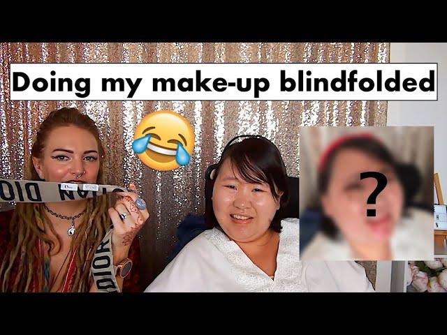 Tutorial on Valentine's day makeup look... With a blindfold!!! | Life with Lian