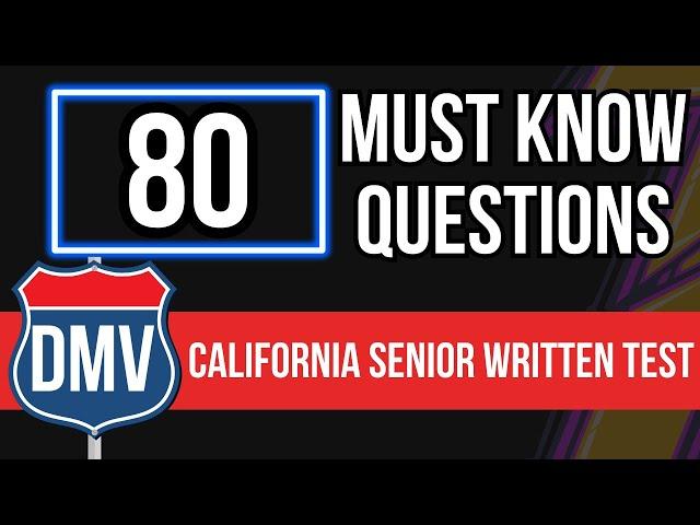 California DMV Senior Written Test 2024 (80 Must Know Questions)