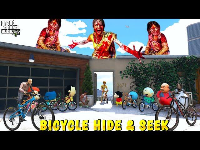 Shinchan Franklin and Shinchan Friends Playing Bicycle Hide and Seek in GTA 5