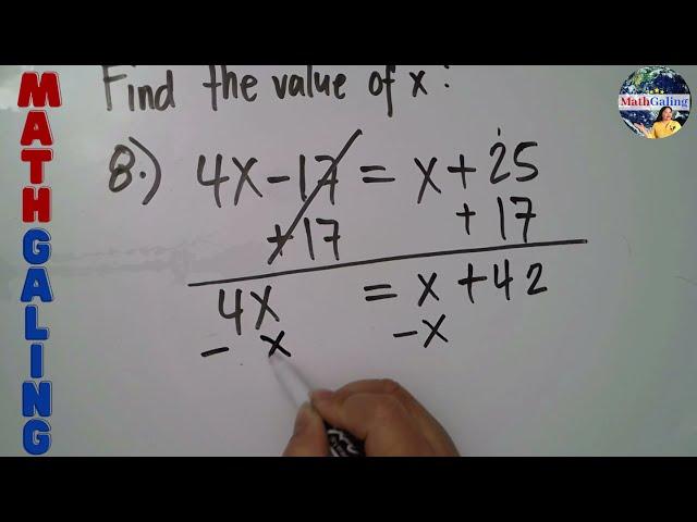 TAGALOG MATH Simple Algebra Finding The Value of X | Tagalog Math Tutorial Algebra | MathGaling