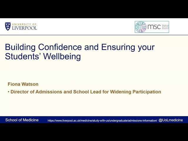 Workshop: Building confidence and ensuring your student's wellbeing