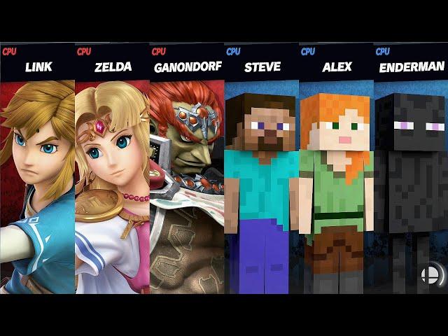 Super Smash Bros Ultimate Legend Of Zelda VS Minecraft