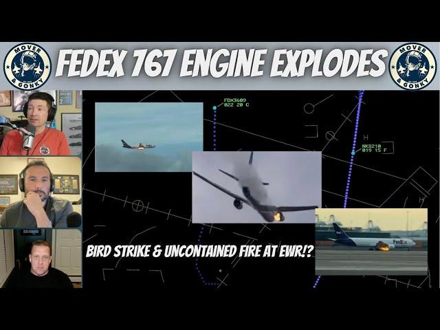 FedEx 767 Engine Explosion - US Pilots Review The Footage