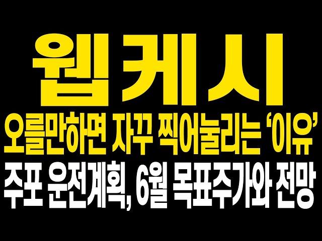 [웹케시 주가전망] 현 주가 상황과 전망에 대해 명확히 보셔야 합니다 비록 음봉 찍어눌렸지만 주가 상승의 핵심을 알면 이번에도 중심잡고 더 큰 수익 함께 할 수 있습니다