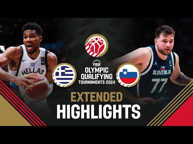 Semi-Finals: Greece  vs Slovenia  | Extended Highlights | FIBA OQT 2024 Greece