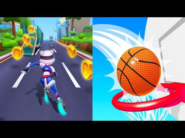 Satisfying Mobile Games ALL LEVELS Viral Tiktok Games Runner Heroes VS Bounce Dunk