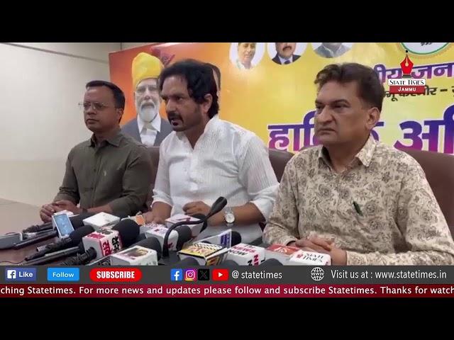J&K BJP Spokesperson Dr Abhijeet Singh Jasrotia addresses Press Conference