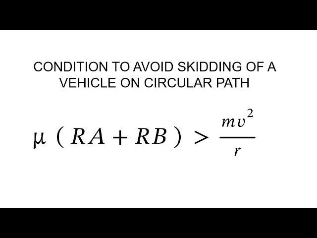 condition to avoid skidding ||motion on circular path