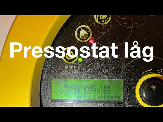 Åtgärdar pressostat låg larm på bergvärmepump