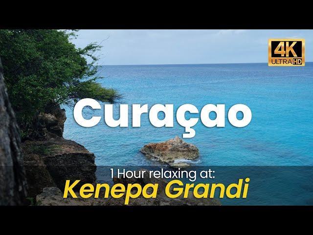 4K Bright Blue Caribbean Water: Curaçao - Kenepa Grandi (relax video)