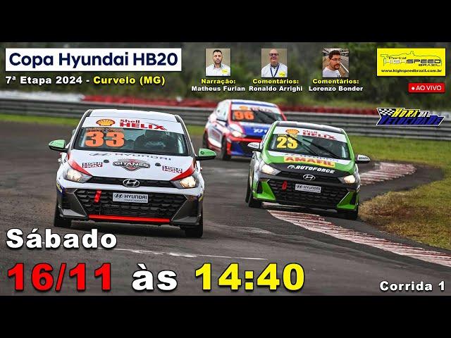  COPA HYUNDAI HB20 | Corrida 1 | 7ª Etapa 2024 | Curvelo (MG) | Ao Vivo