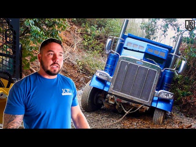 Road Gave Out Under Dump Truck | Repairing Storm Damaged Roads & Businesses