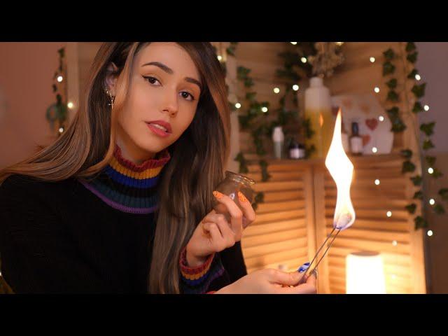 ASMR - Receptionist + Cozy Massage Fire Cupping  (keyboard, lotion, rain, soft spoken)