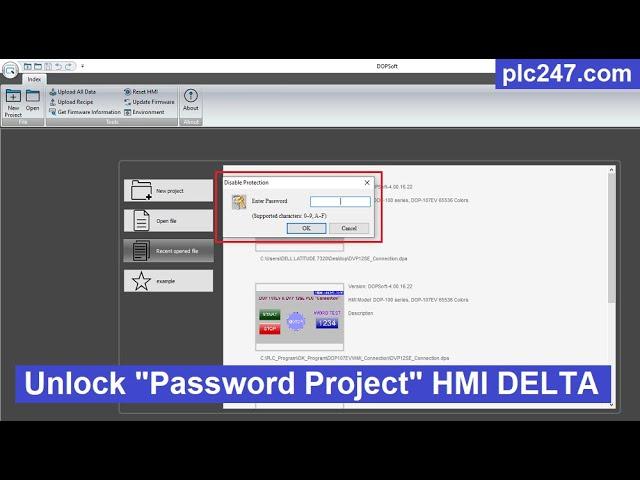 Delta HMI "Project Password" Reader