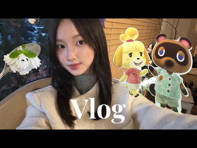 [vlog] 시험기간 대학생 브이로그‍| 동물의숲아쿠아리움 | 서촌나들이 | 안테이쿠 | 합정맛집 | 무화과디저트
