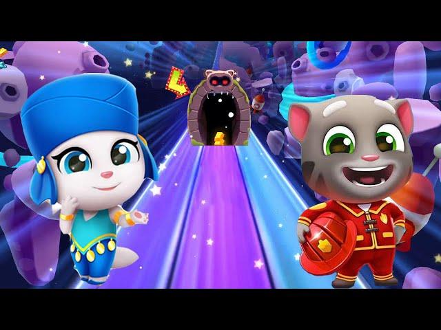 TALKING TOM GOLD RUN - NEW SPACE SIDE WORLD FIREMAN TOM VS GENIE ANGELA