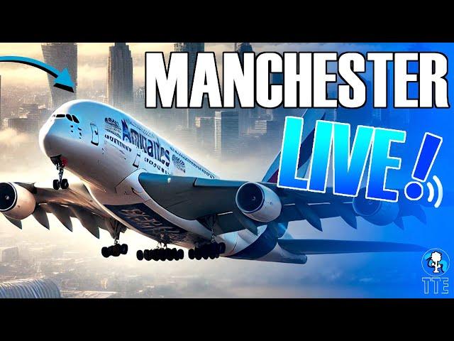 A GUSTY Manchester Airport Live! STUNNING CLOSE UP AVIATION! #planespotting #manchesterairportlive