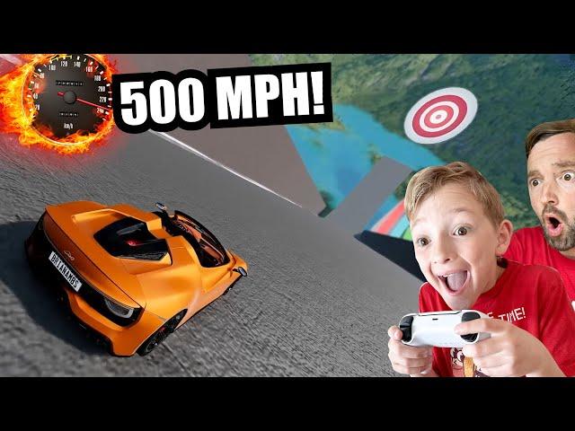 FATHER SON SPORTS CAR VIDEO GAME! / Impossible Death Jump!