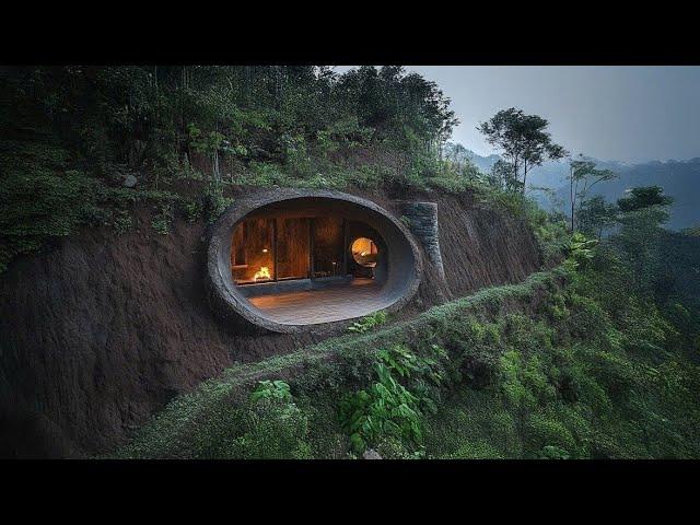 Survival Alone - Build A Shelter On  High Cliff, An Underfloor Heating System, Eel Traps And Cooking