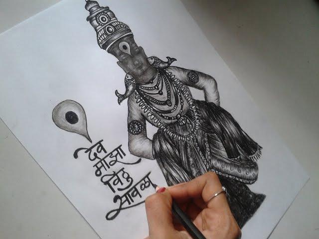 How To Draw God Vitthal / Vithu Mauli Sketch