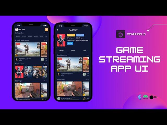 Game Streaming App UI - Flutter UI  - Speed Code