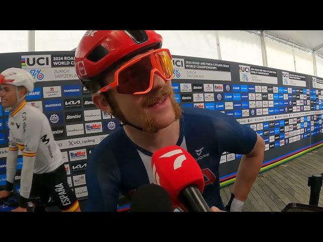 Simmons 9th at Worlds, trying to follow Pogacar: "When you get too close to the sun you get burned"