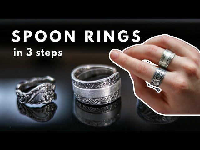 Create SPOON RINGS in 3 easy steps!! DIY spoon ring tutorial