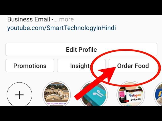 how to add food order button on Instagram