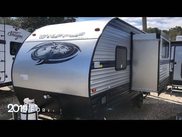 New 2019 Forest River Wolf Pup 16PF Travel Trailer Single Slide out Dodd RV Show Hampton Floorplan