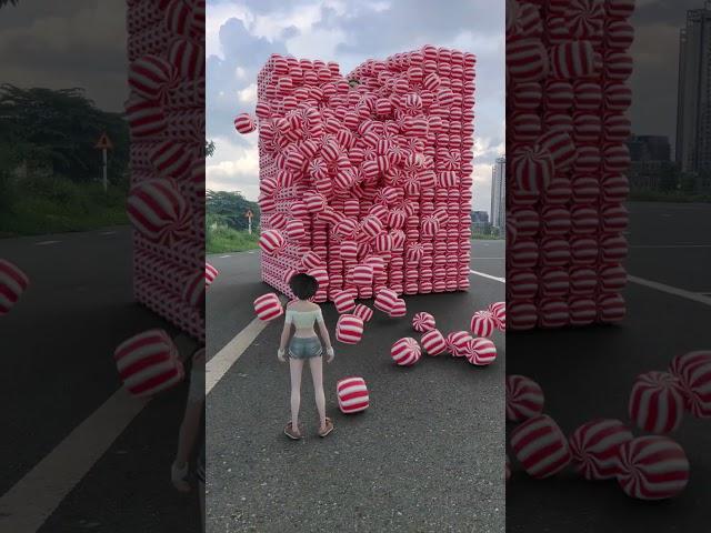 She Disappeared Under a Mountain of Balls!#3d #3danimation #shorts