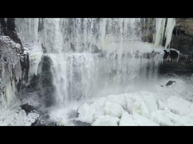 Webster's Falls Winter Drone