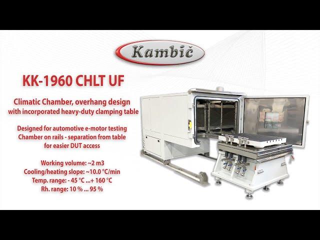 Kambic, Climatic Chamber with heavy-duty clamping table, designed for automotive e-motor testing